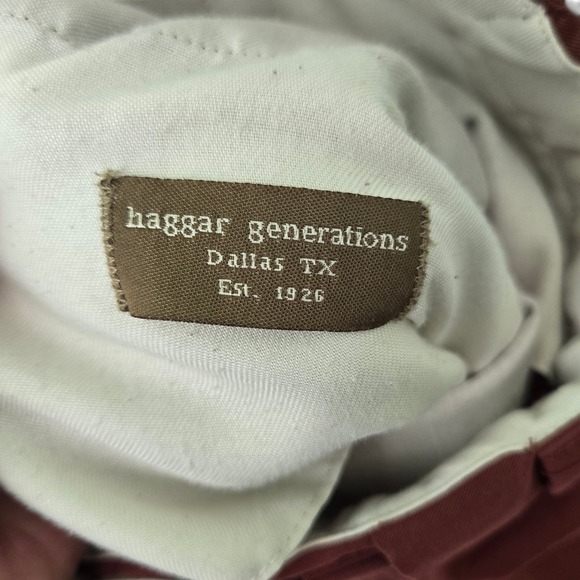 Haggar Generations Pleated Chino Shorts Men SZ 32 Rust Cotton Blend Relaxed Fit - Picture 2 of 11